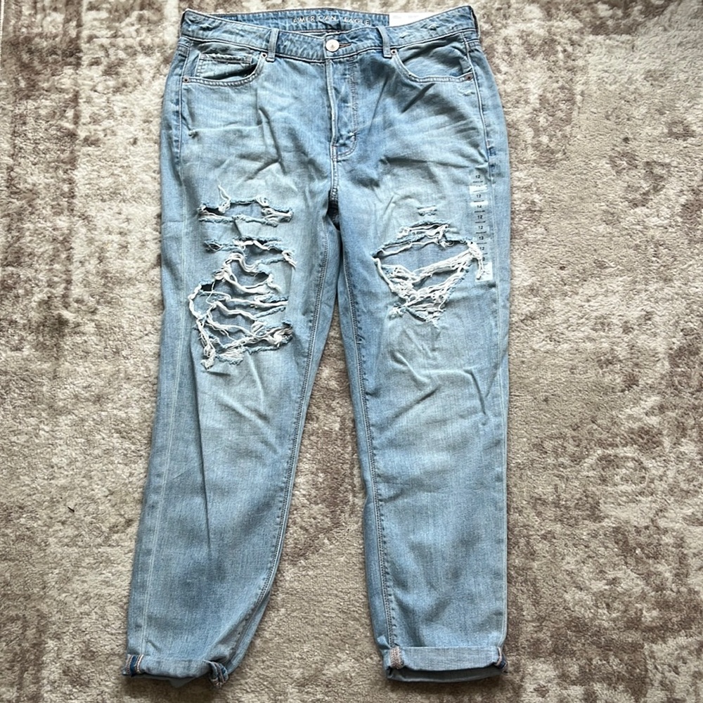 Size 12 light wash ripped jeans